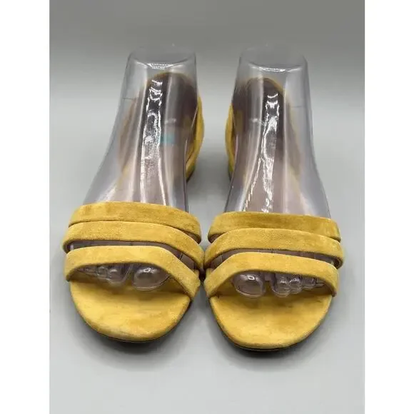 Madewell Women's Size 7.5 Leila Sleek Strappy Sandal in Suede Yellow - Picture 3 of 9